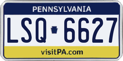 PA license plate LSQ6627