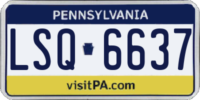 PA license plate LSQ6637