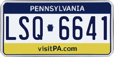 PA license plate LSQ6641
