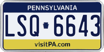 PA license plate LSQ6643