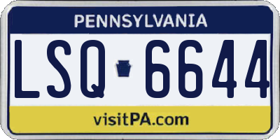 PA license plate LSQ6644