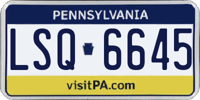 PA license plate LSQ6645