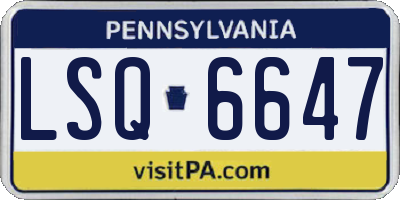 PA license plate LSQ6647