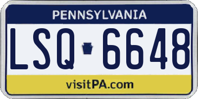 PA license plate LSQ6648