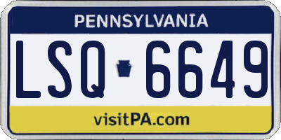 PA license plate LSQ6649