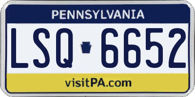 PA license plate LSQ6652
