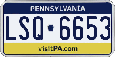 PA license plate LSQ6653