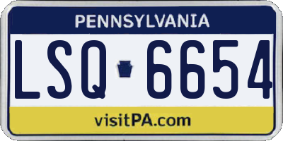 PA license plate LSQ6654
