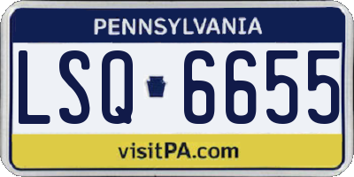 PA license plate LSQ6655