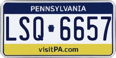 PA license plate LSQ6657