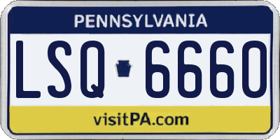 PA license plate LSQ6660