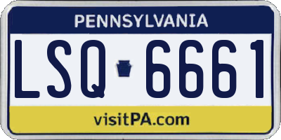 PA license plate LSQ6661