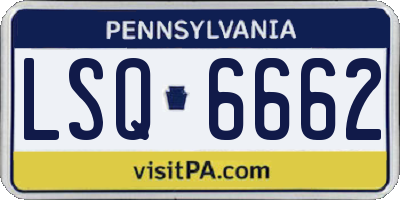 PA license plate LSQ6662