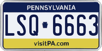 PA license plate LSQ6663