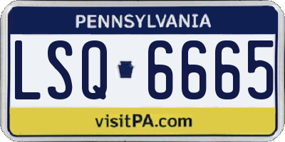 PA license plate LSQ6665