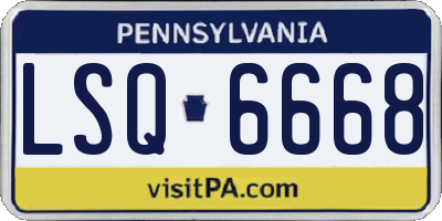 PA license plate LSQ6668