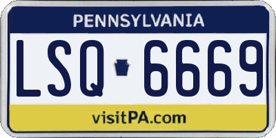 PA license plate LSQ6669