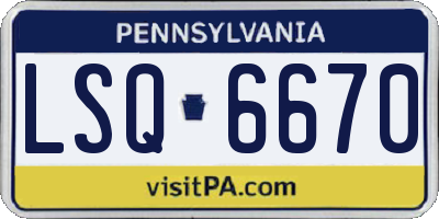 PA license plate LSQ6670