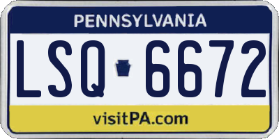 PA license plate LSQ6672