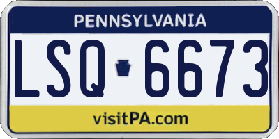PA license plate LSQ6673