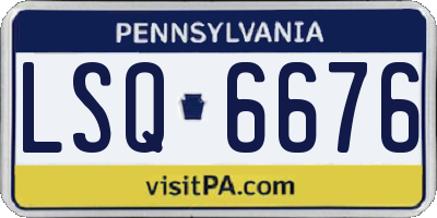PA license plate LSQ6676