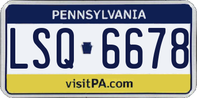 PA license plate LSQ6678