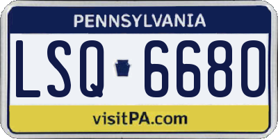 PA license plate LSQ6680