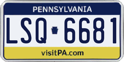 PA license plate LSQ6681