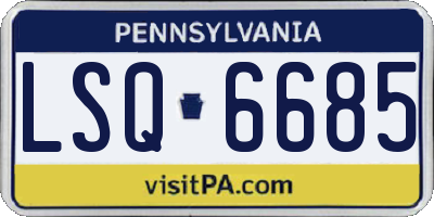 PA license plate LSQ6685