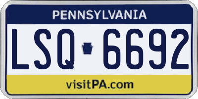 PA license plate LSQ6692