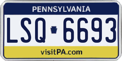 PA license plate LSQ6693