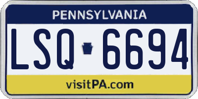 PA license plate LSQ6694