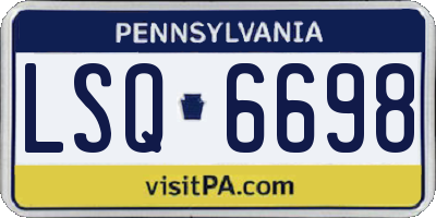 PA license plate LSQ6698