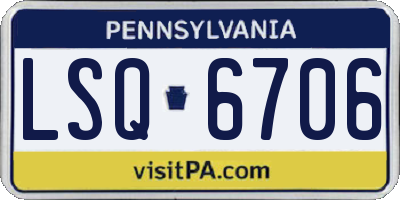 PA license plate LSQ6706