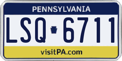PA license plate LSQ6711