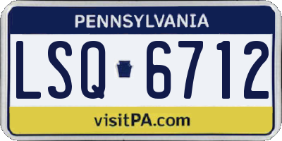 PA license plate LSQ6712
