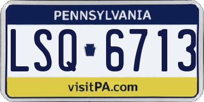 PA license plate LSQ6713