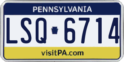 PA license plate LSQ6714