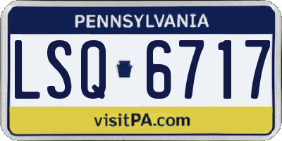 PA license plate LSQ6717