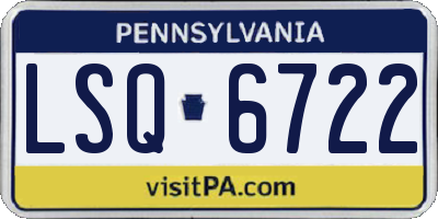 PA license plate LSQ6722