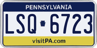 PA license plate LSQ6723