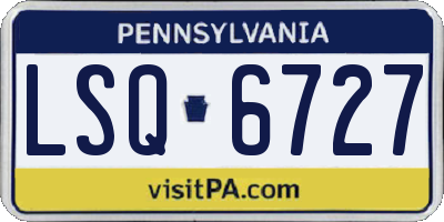 PA license plate LSQ6727
