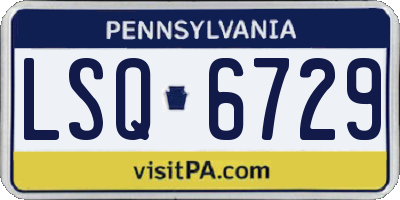 PA license plate LSQ6729