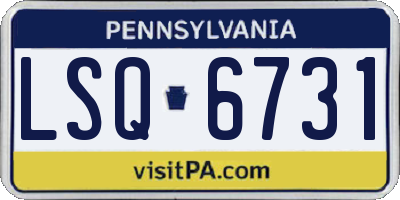 PA license plate LSQ6731