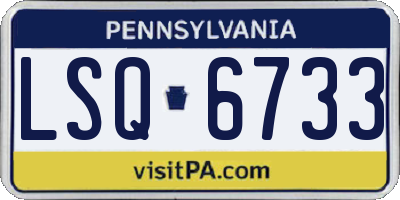 PA license plate LSQ6733