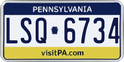 PA license plate LSQ6734