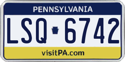 PA license plate LSQ6742