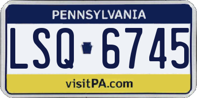 PA license plate LSQ6745