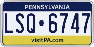 PA license plate LSQ6747