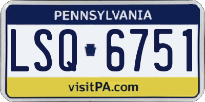 PA license plate LSQ6751